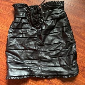 Black leather skirt